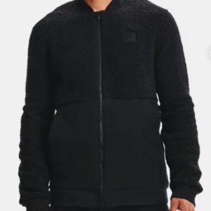 UNDER ARMOUR Men Size 1366717 001 Sherpa Bomber Jacket Black Ultra-soft Comfort